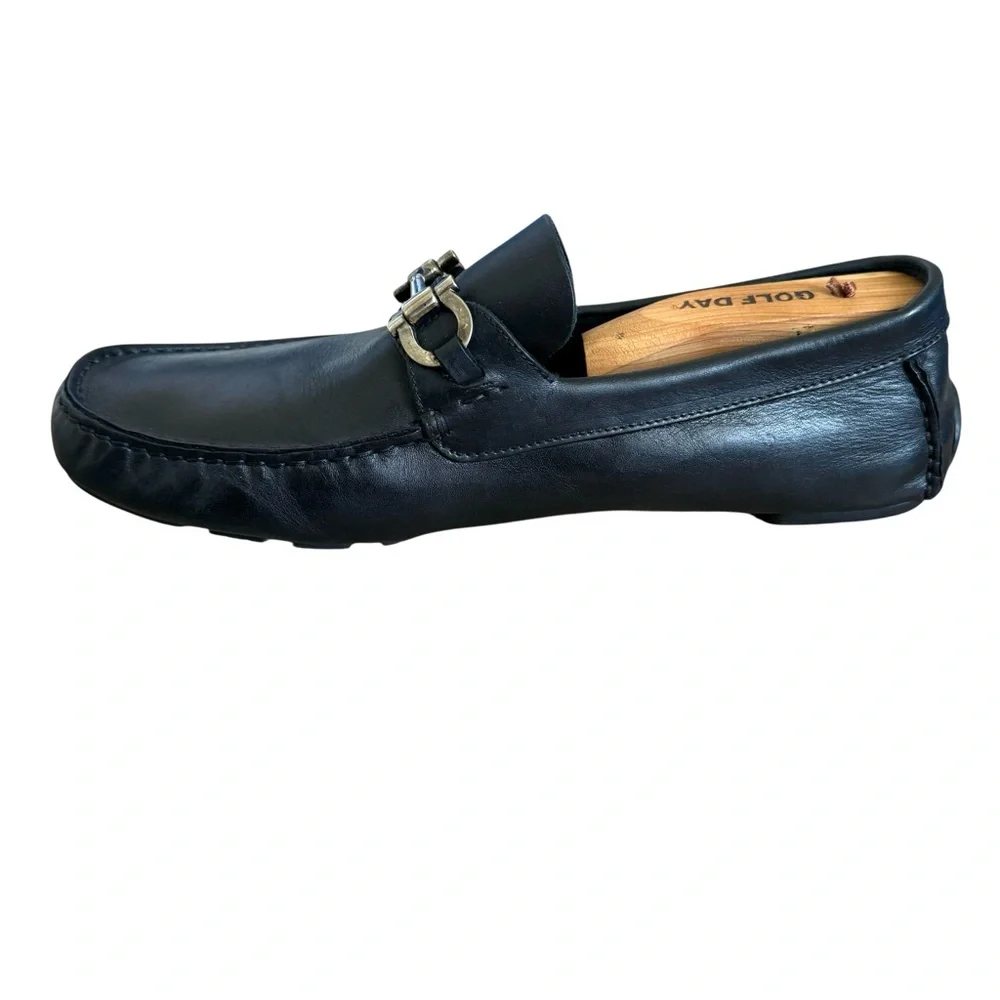 Salvatore Ferragamo Horsebit Loafers Black Driver Shoes Men’s